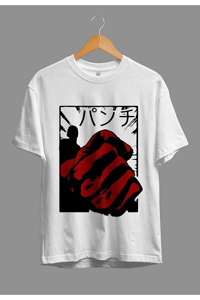 FULL TOLERANCE Oversize One Punch Man Saitama (πρόσωπο) Anime Character Printed Special Design T-shirt