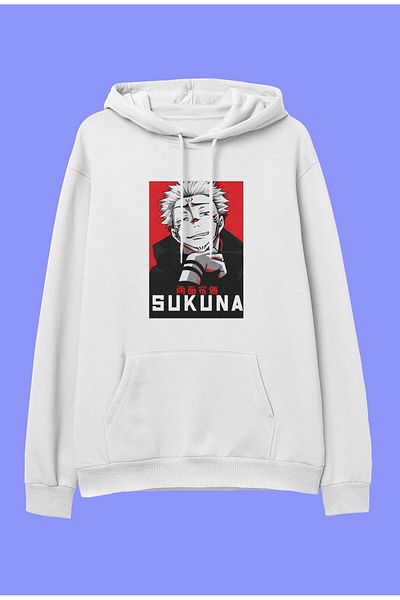 FULL TOLERANCE Hanorac supradimensionat Jujutsu Kaisen Sukuna Ryomen, cu glugă, cu glugă