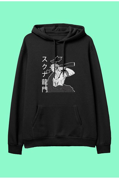 FULL TOLERANCE Hanorac supradimensionat Jujutsu Kaisen Sukuna Ryomen, cu glugă, cu glugă