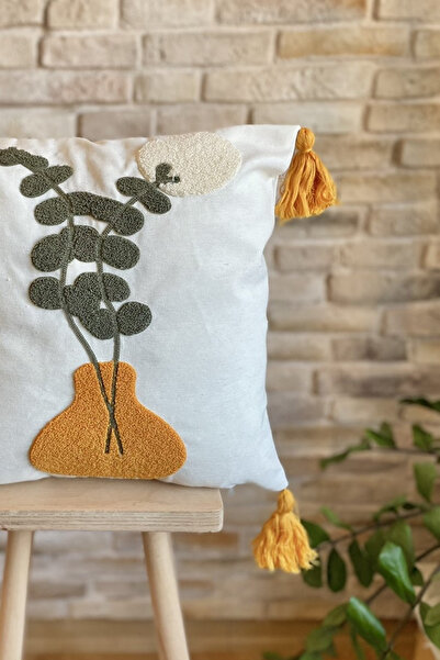 SWITA Punch Embroidered Single Decorative Special Design Throw Pillow Cover (panch)