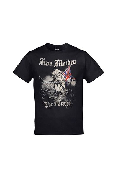 FULL TOLERANCE Μαύρο μπλουζάκι Unisex με γκρι στάμπα Iron Maiden The Trooper