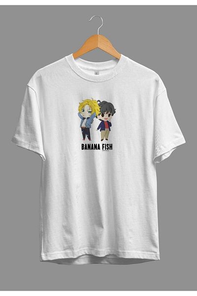 FULL TOLERANCE Tricou oversize Banana Fish Ash Lynx și Eiji Okumura Personaj anime imprimat cu design special