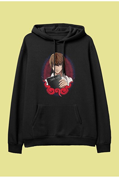 FULL TOLERANCE Oversize Death Note Kira (light Yagami) Anime Tasarım Kapüşonlu Sweatshirt Hoodie