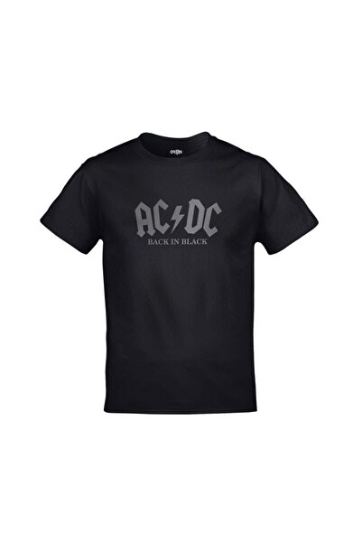 FULL TOLERANCE Ac Dc Back In Black Grey Printed Unisex Μαύρο Tshirt