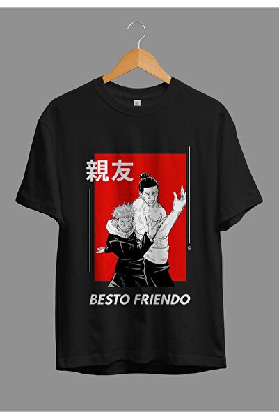 FULL TOLERANCE Oversize Jujutsu Kaisen Aoi Toudou Ve Yuji Itadori Anime Karakter Baskılı Tasarım Tişört