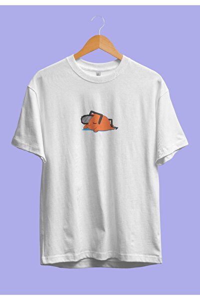 FULL TOLERANCE Oversize Chainsaw Man Minimalist Pochita Özel Tasarım Anime Tişört