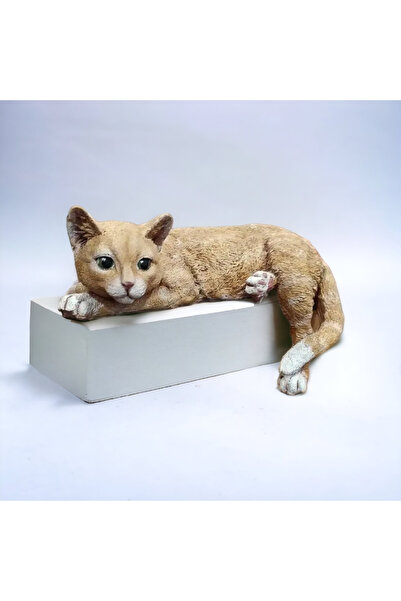 AlinSanatHeykel Sarkan Sarı Kedi Heykeli - Dekoratif Hediyelik Ev Aksesuarlar...