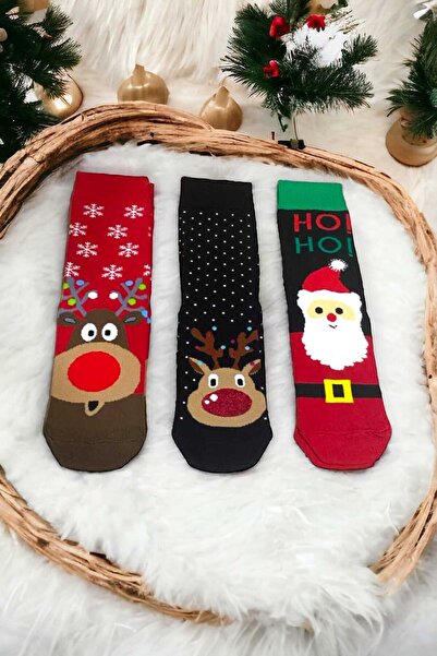 KALBE مجموعة من 3 أزواج من الجوارب تحت عنوان رأس السنة الجديدة للجنسين