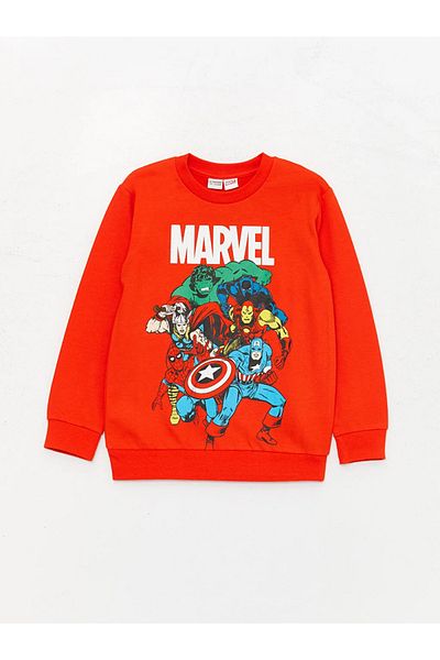 LC Waikiki LCW Kids Crew Neck Marvel Printed Long Sleeve Boys' Sweatshirt and Sweatpants