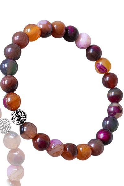 Tesbih Atölyesi Special Colored Agate Stone Bracelet - Silver Apparatus Certified