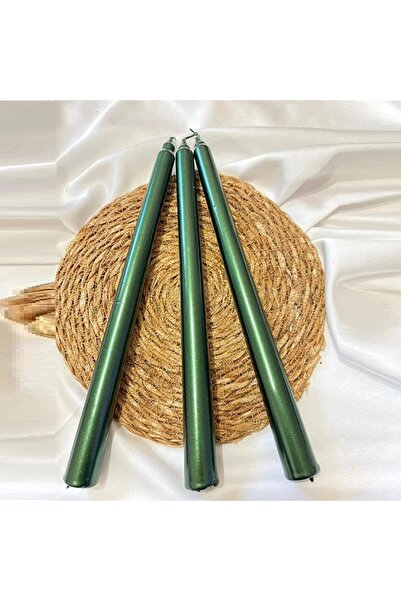 Kuzey 10 шт. Різдвяні свічки металізовані яскраво-зелені свічники 10 шт. Зеле...