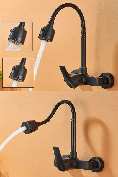 MOONSHOP 360 Derece Ayarlanır Döner Spiralli 2Fonksiyonlu Mutfak Lavabo Eviye...