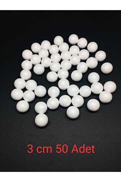 webbey Strafor Köpük Top 3 cm 50 Adet Sert Köpük Top Süs