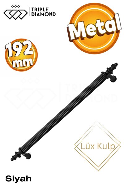 Triple Diamond 192 mm Metal Mat Siyah Çekmece Kulpları Mutfak Dolap Mobilya K...