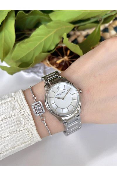Pierre Cardin CRV.0005.G Steel Case Steel Cord Blackening Does Not Throw Color 30 Mt Waterproof Women's Wristwatch+Wrist