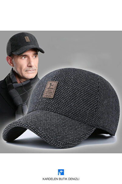 Kardelen Butik Denizli Kulak Koruyuculu Kış Beyzbol Şapka ( İçi Polarlı ) ( 56-59 cm )