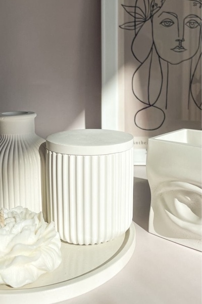 Mandalin Art Studio Διακοσμητικό κουτί κάθετης ρίγας με καπάκι