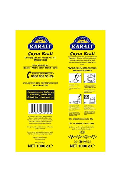 Karali Çay Premium Black Sprout Tea - 1000 Gr X 3 Packs