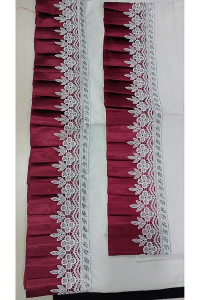 Papatyam Hazir Gupurlu 2 Piece Lace Lace Cover / 1 Skirt 1 Pillow / Embroidery