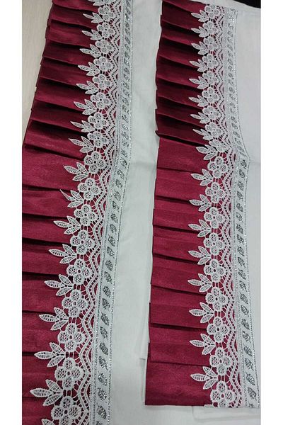 Papatyam Hazir Gupurlu 2 Piece Lace Lace Cover / 1 Skirt 1 Pillow / Embroidery