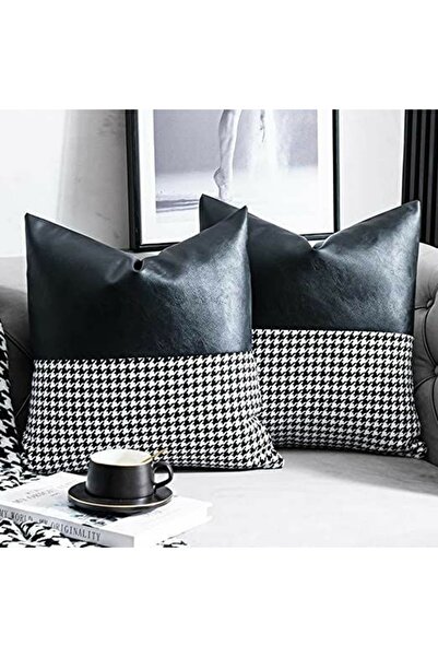 DeccoStil Suni Deri/Keten Kırlent Kılıfı