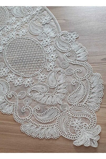 WENESSİ Anglez Kordon Nakışlı Oval Runner