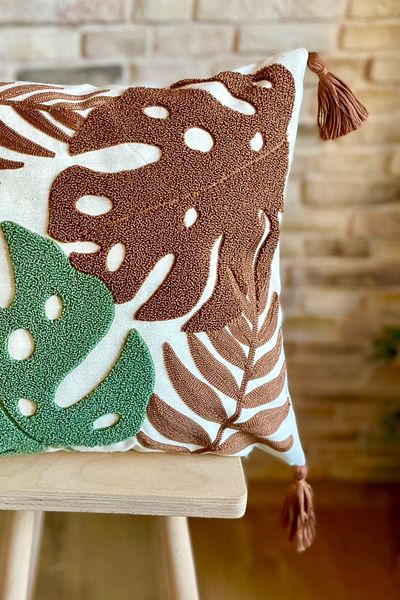SWITA Husă de pernă cu design special decorativ unic brodat cu pumn