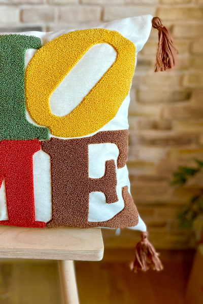 SWITA Single Decorative Special Design Punch Embroidered Throw Pillow Cover