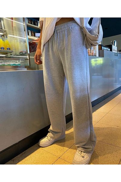 FİTGO Gray Oversize Sweatpants
