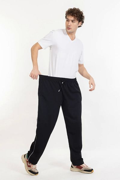 SuFd E Ticaret Cotton Large Size Unisex Sweatpants Black and White