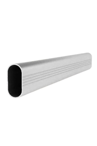 Nami NAMİ 100cm Oval Alüminyum Dolap Gardrop Askı Borusu + 2 Adet Plâstik Fla...