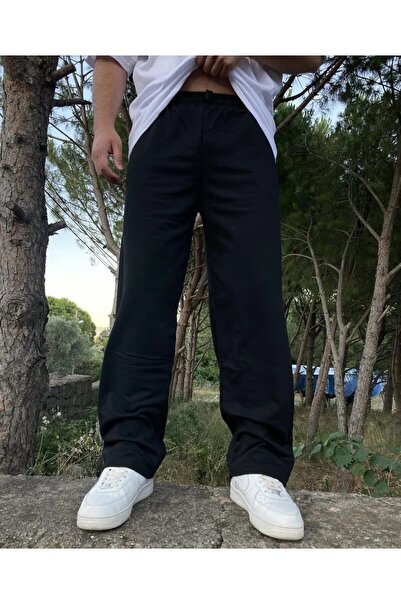 FİTGO Siyah Büyük Beden Baggy Kesim Eşofman Altı