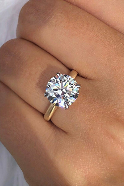 Crystal Diamond Zirconia Agathe 3 karat tektaş yüzük