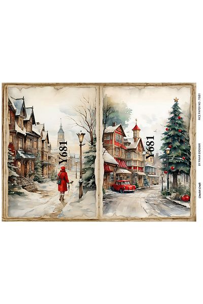 LİNEART LineArt Brass Decopage Paper LA-Y681