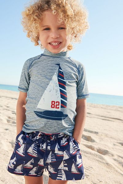 Next Baby Sunsafe 50+Upf Protected Sun Protection Shorts Swimsuit Set