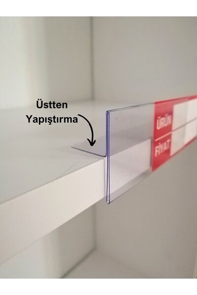 Şeffaf Etiket 10 Pieces PVC Label Holder Vertical Shielded Adhesive 10x4 cm Shelf Front Label Holder Price Label Product Label