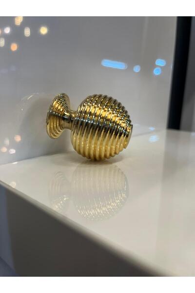 Emaks Μεταλλική λαβή με κουμπί στο λαιμό Διάμετρος 34 χιλιοστά Χρυσό κάλυμμα ντουλαπιού Μοντέρνο συρτάρι Έπιπλο Λαβή Μονάδα τηλεόρασης