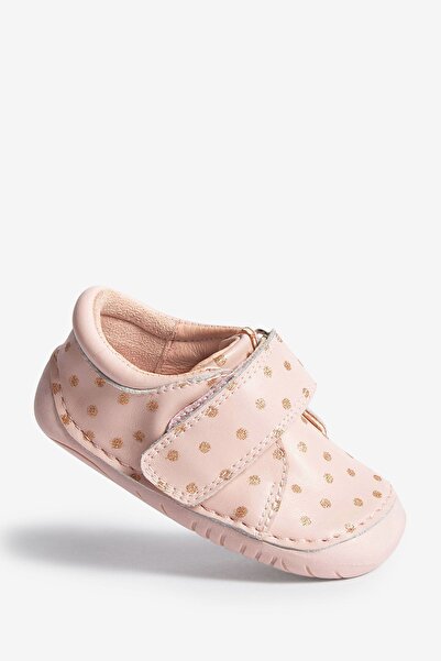 Next Baby Pink Leather Crawler Orthopedic Sole Banded Shoes