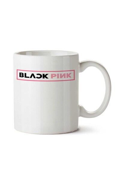 ART HEDİYE BlackPink Black Pink Yazı.png Two Sided Printed Mug Cup