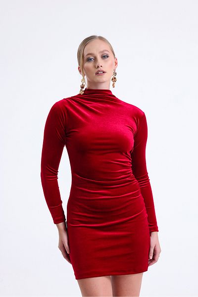 ADASTYLE Rochie de catifea, detaliu cu cordon special de Anul Nou, vilur don, allibas almukhmalia, rochie de catifea