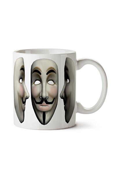 ART HEDİYE كوب كوب مطبوع على الجانبين من Anonymous Masks