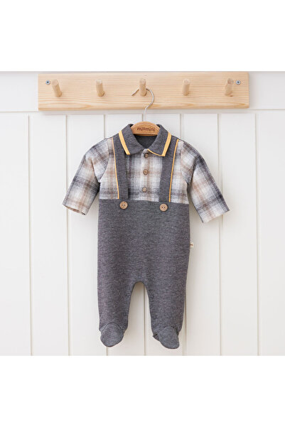 DIDuStore Askılı ve Gömlekli Tasarım Erkek Bebek Tulumu