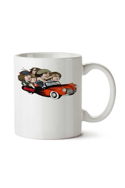 ART HEDİYE كوب بتصميم سيارة AC DC مطبوع على الجانبين