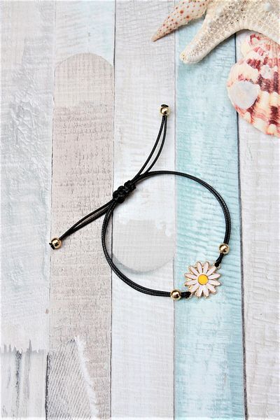 Neva BLACK ROPE MINI CHAMOMILE FIGURE BIGUTER BRACELET