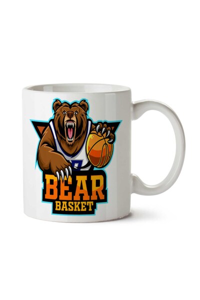 ART HEDİYE كأس كرة السلة Bear Basketball.jpeg مطبوع على الجانبين