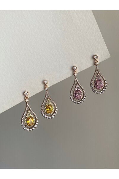 Owentis أقراط Mahidevran من سلسلة Palace من الكريستال الأصفر الفولاذي - لا تشويه -