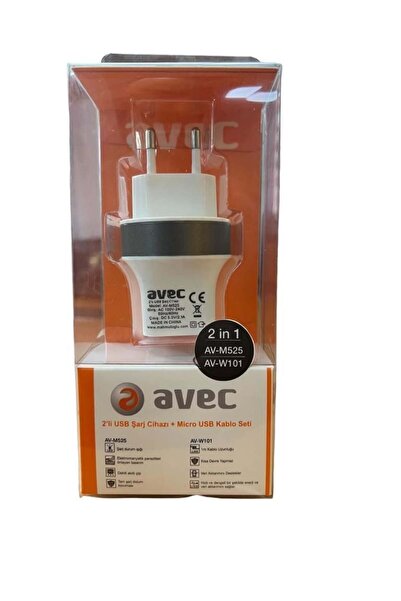 Genel Markalar AVEC 525 USB ADAPTÖR 220 V MİCRO USB SET