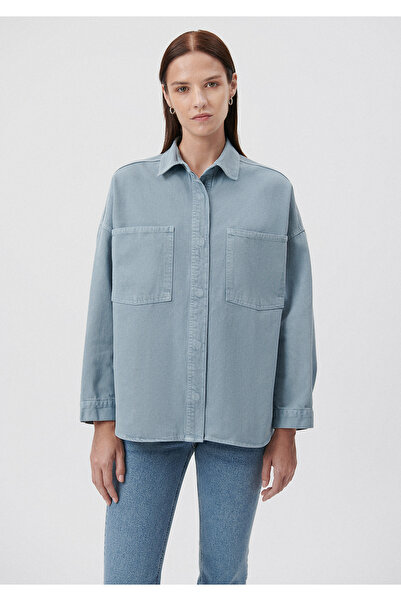 Mavi Gömlek Loose Fit / Bol Rahat Kesim 1210491-70731