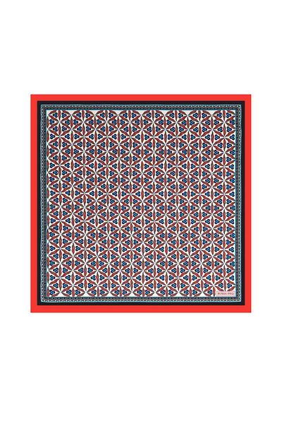 Bursa İpek Silky Handkerchief - Red Çintemani Pattern