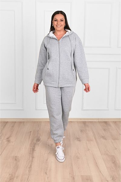 C&C OKULCUNUZ CC STORE Дамски костюм с 3 повдигнати прежди с двоен голям размер
